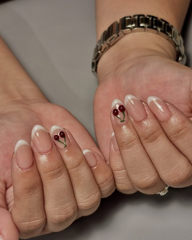 Elegant milky French nails with soft creamy tips, perfect for a timeless and sophisticated look.