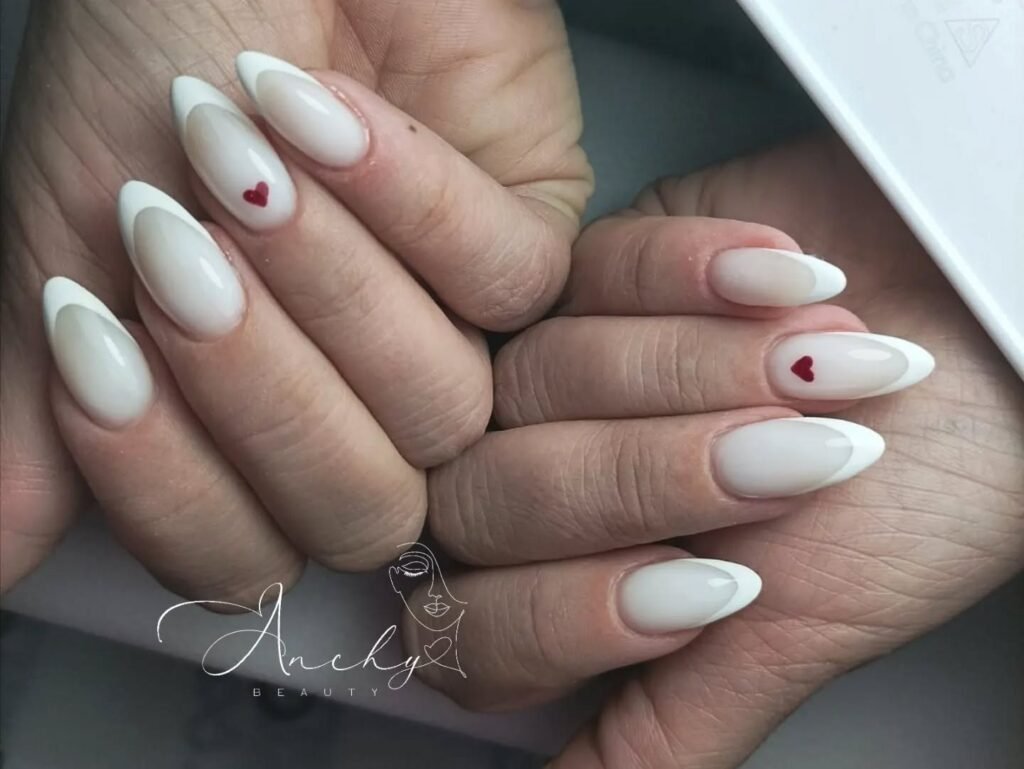 Elegant milky French nails with soft creamy tips, perfect for a timeless and sophisticated look.