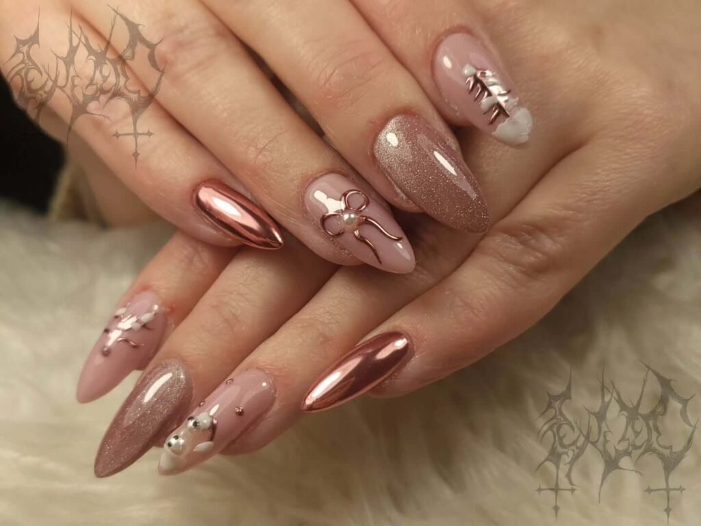 rose gold nails 1 - Rose gold nails are the epitome of elegance and versatility, offering a perfect blend of femininity and sophistication. This stunning nail trend has taken the beauty world by storm, combining soft pink hues with a metallic gold shimmer to create a look that suits every occasion.