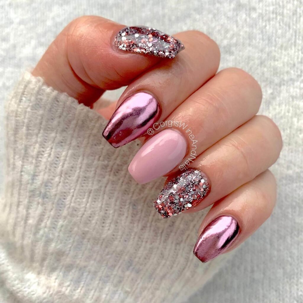 rose gold nails 10 - Rose gold nails are the epitome of elegance and versatility, offering a perfect blend of femininity and sophistication. This stunning nail trend has taken the beauty world by storm, combining soft pink hues with a metallic gold shimmer to create a look that suits every occasion.