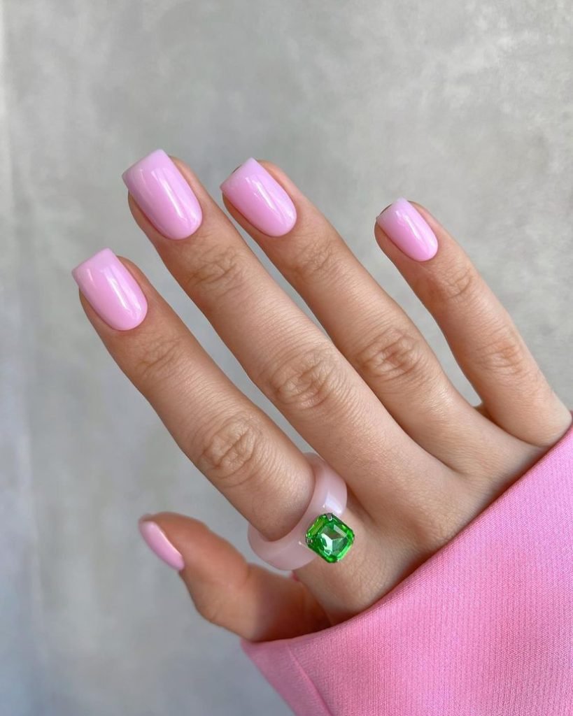 00004 Simple pink nails - I’ve always loved pink nail ideas, especially when they’re elegant and simple because it bring out a soft, classy vibe without being too loud. The way simple pink nails look on your hands, it’s like they whispers sophistication while still being playful.