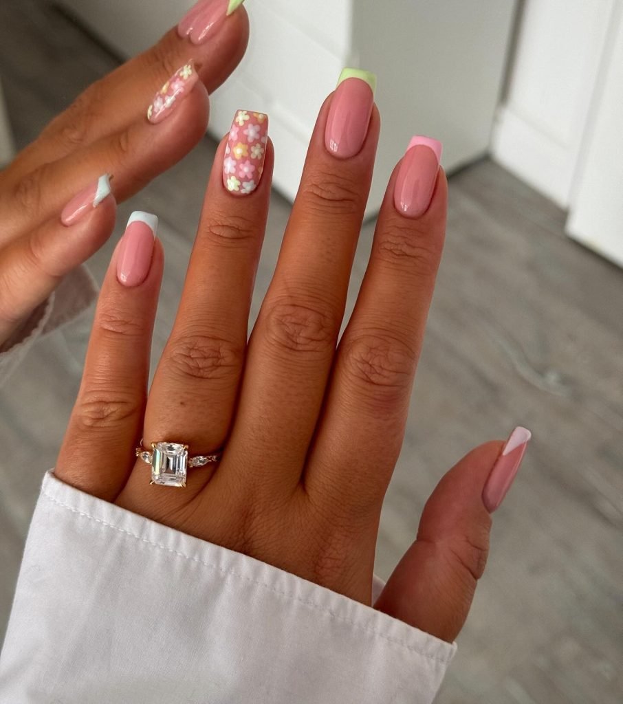 00001 French nails with flowers 2 - Ever since I was a teen experimenting with nail art, French Nails With Flower Design has been my go-to style for adding a touch of elegance and charm. There’s something timeless about French Nails With Flower Design, blending the classic white tips with delicate floral patterns that make my hands feel instantly graceful.