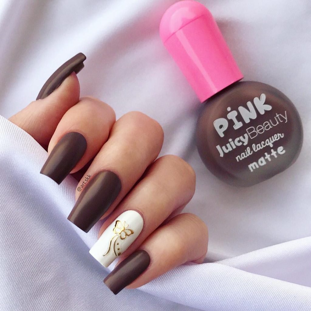 00001 Matte Brown Nails - I’ve always been obsessed with trying new nail trends, and nothing makes me feel more confident than Matte Brown Nail Designs. There’s something irresistibly chic about Matte Brown Nail Designs, whether you choose soft latte shades or rich chocolate tones.
