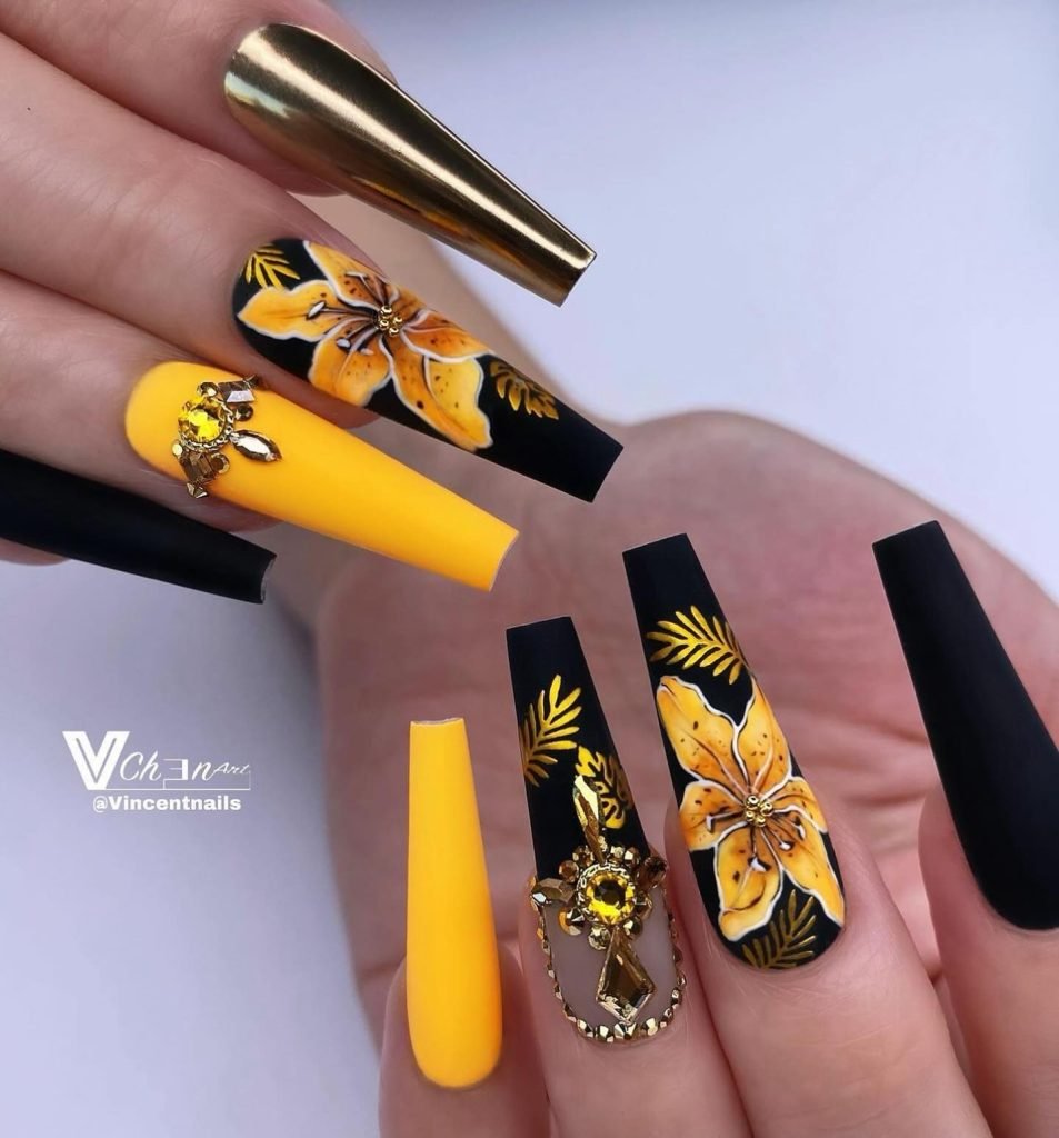00001 Yellow Flower Nails - Whenever I think of summer, sunshine, and all things bright, I instantly picture Yellow Nails With Flowers shining under the sun. The first time I tried Yellow Nails With Flowers, it reminded me of my grandmother’s vibrant marigold garden, where each petal felt like a burst of joy.