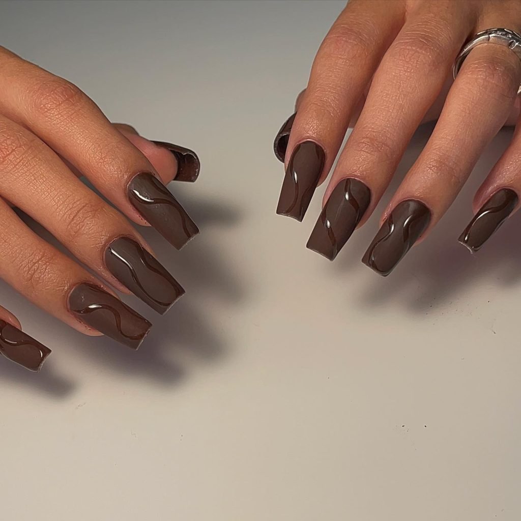 00006 Matte Brown Nails - I’ve always been obsessed with trying new nail trends, and nothing makes me feel more confident than Matte Brown Nail Designs. There’s something irresistibly chic about Matte Brown Nail Designs, whether you choose soft latte shades or rich chocolate tones.