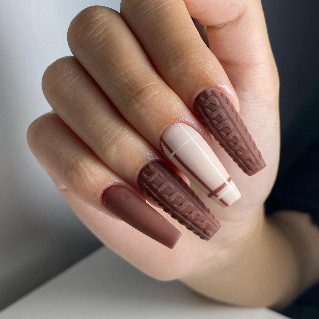 00012 Matte Brown Nails - I’ve always been obsessed with trying new nail trends, and nothing makes me feel more confident than Matte Brown Nail Designs. There’s something irresistibly chic about Matte Brown Nail Designs, whether you choose soft latte shades or rich chocolate tones.