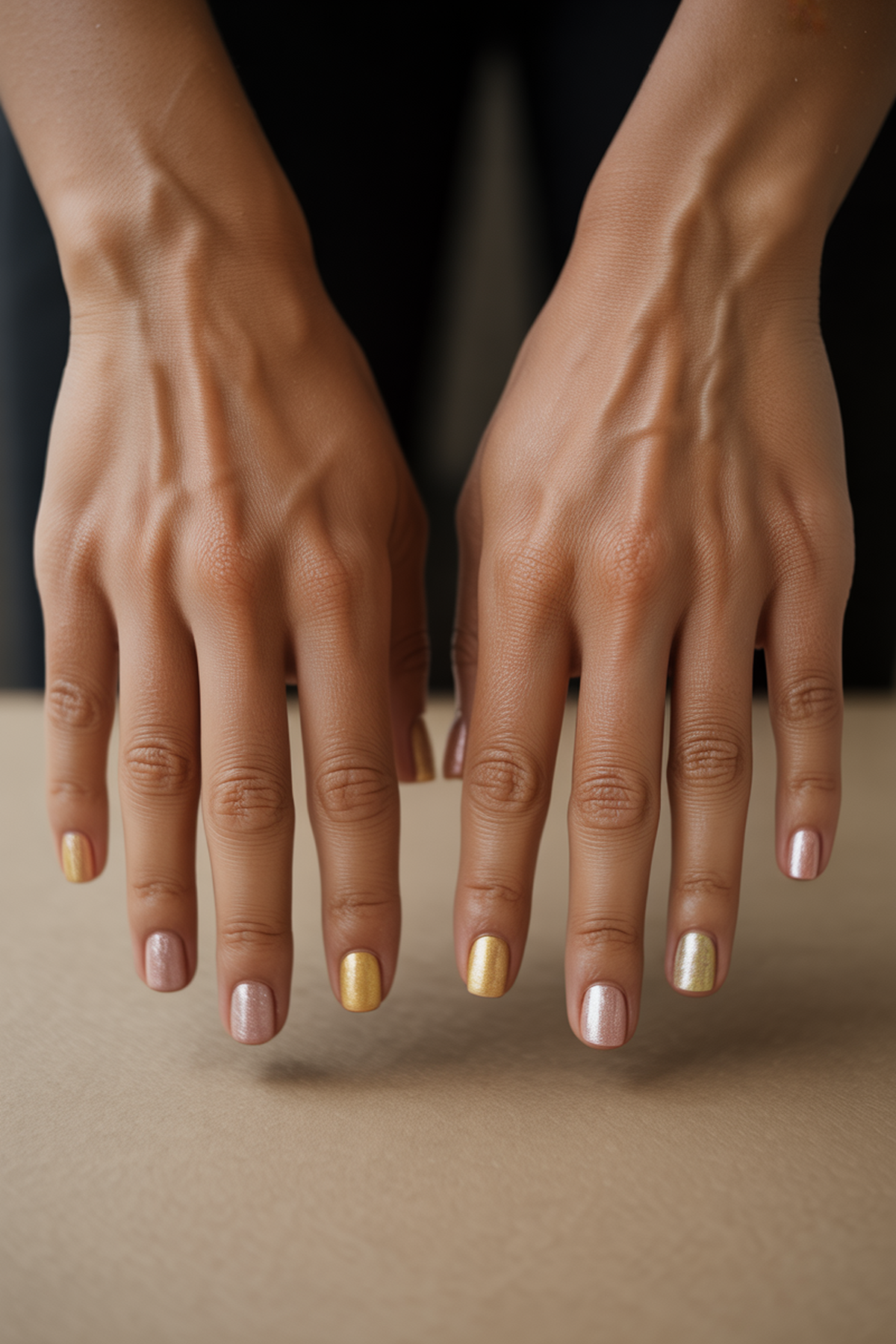 Blush Pink Ombre Kissed By Gold Leaf