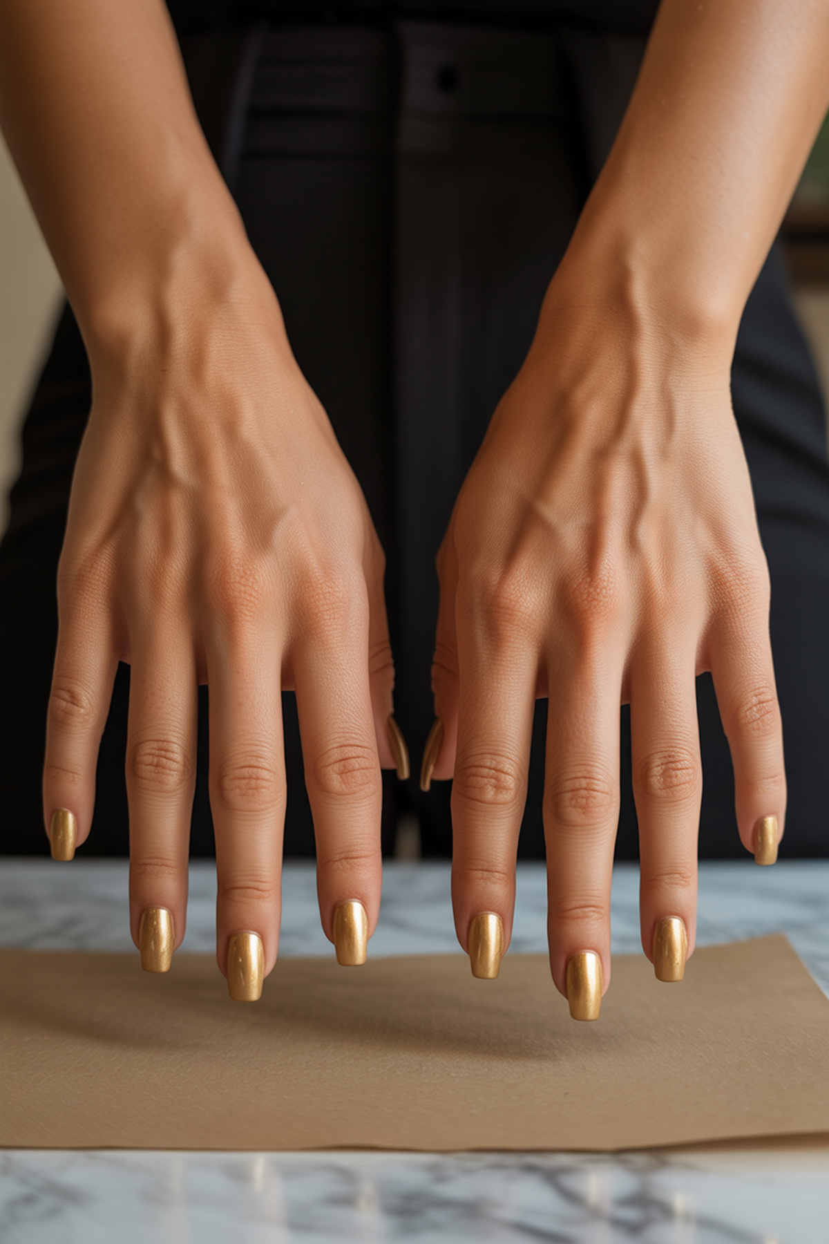 Deep Burgundy Gel With Embedded Gold Leaf