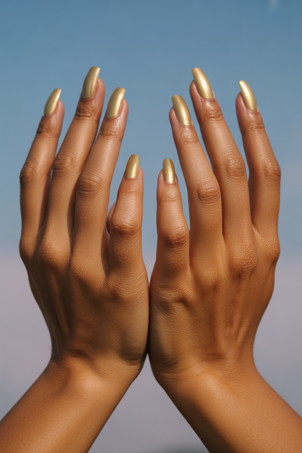 Milky Quartz Nails With Flecks Of Gold