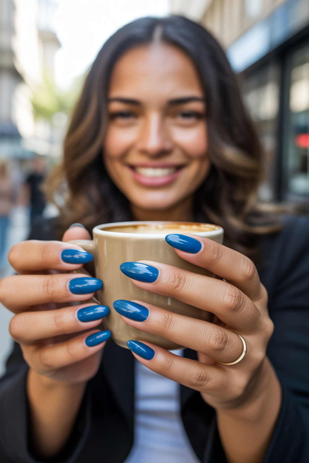 Matte Ocean Blue With Glossy Wave Tips