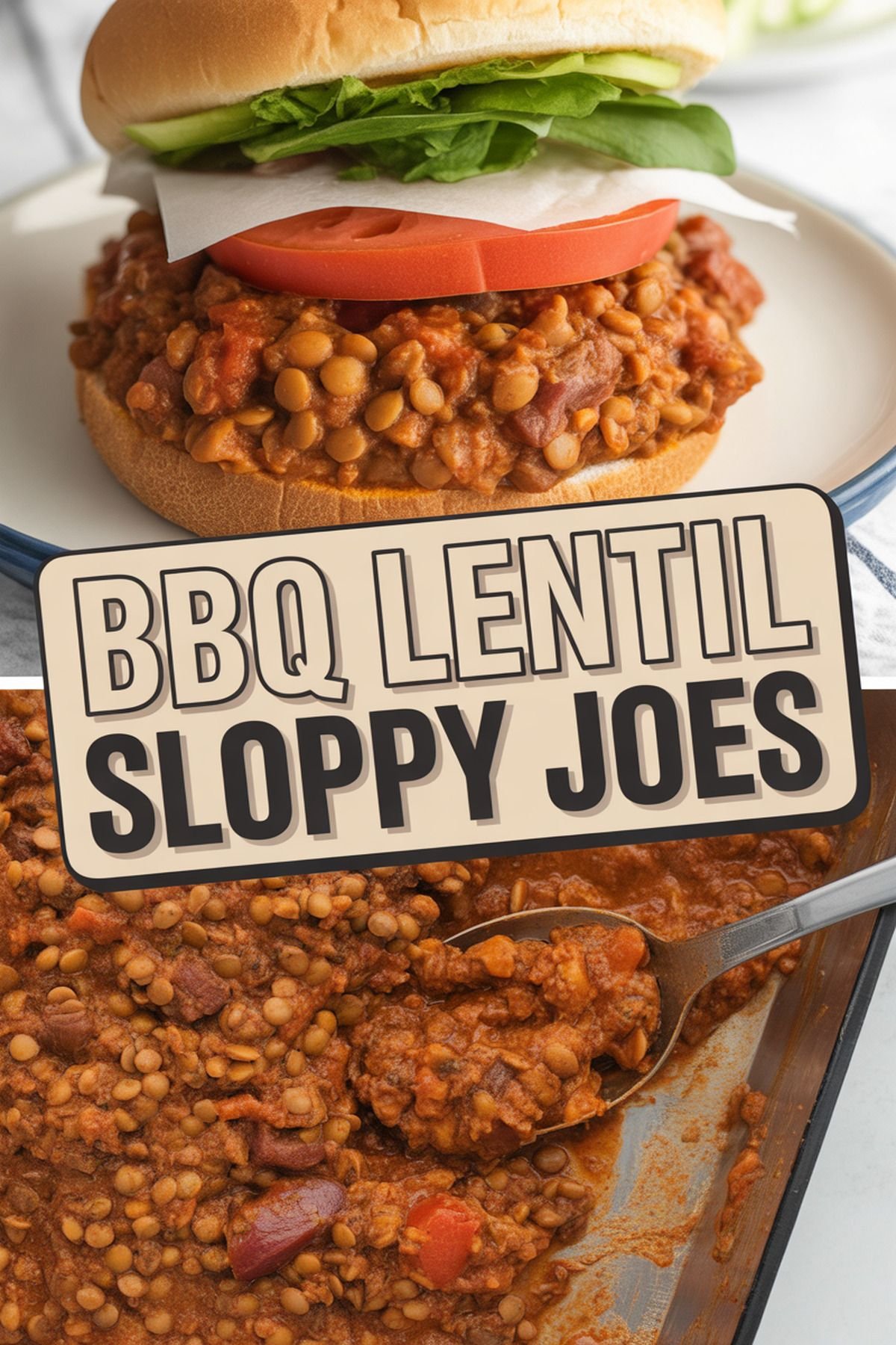 BBQ Lentil Sloppy Joes recipe idea in stylish layout