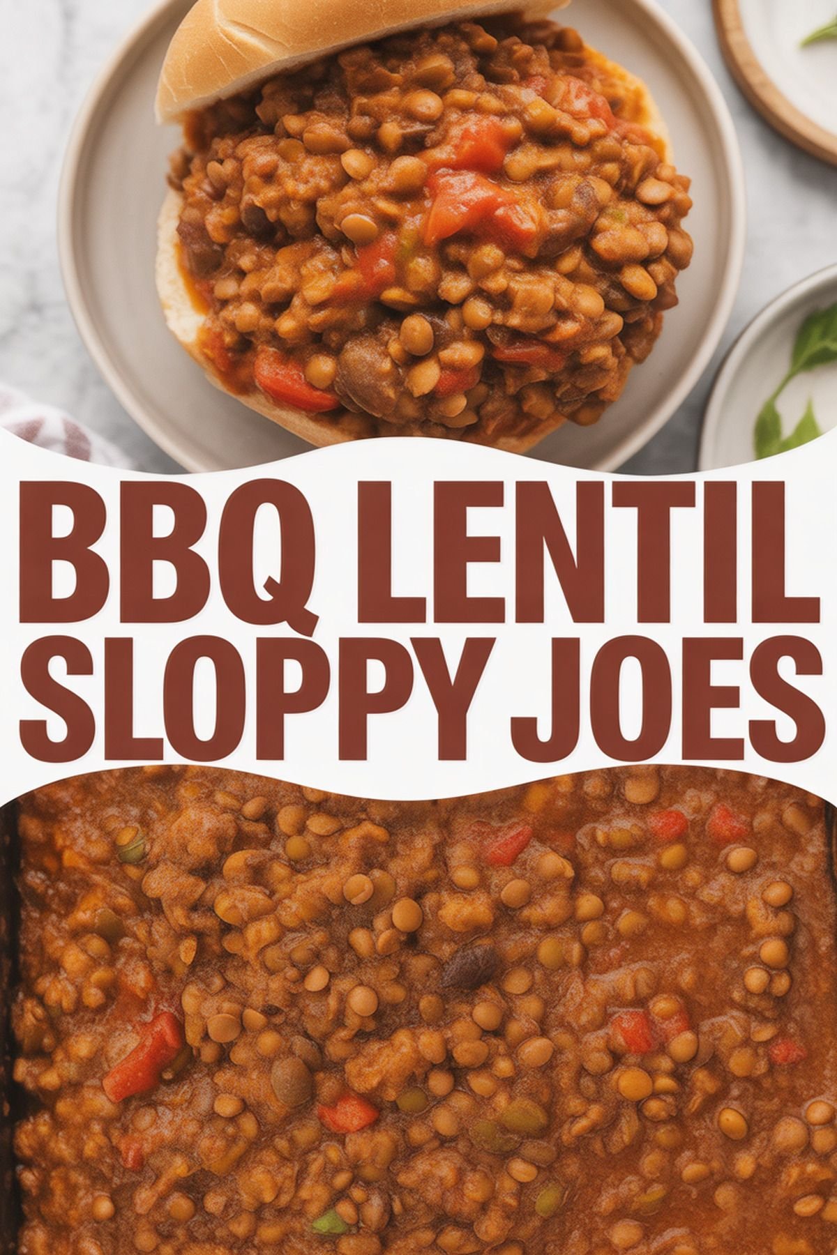 BBQ Lentil Sloppy Joes recipe idea in stylish layout