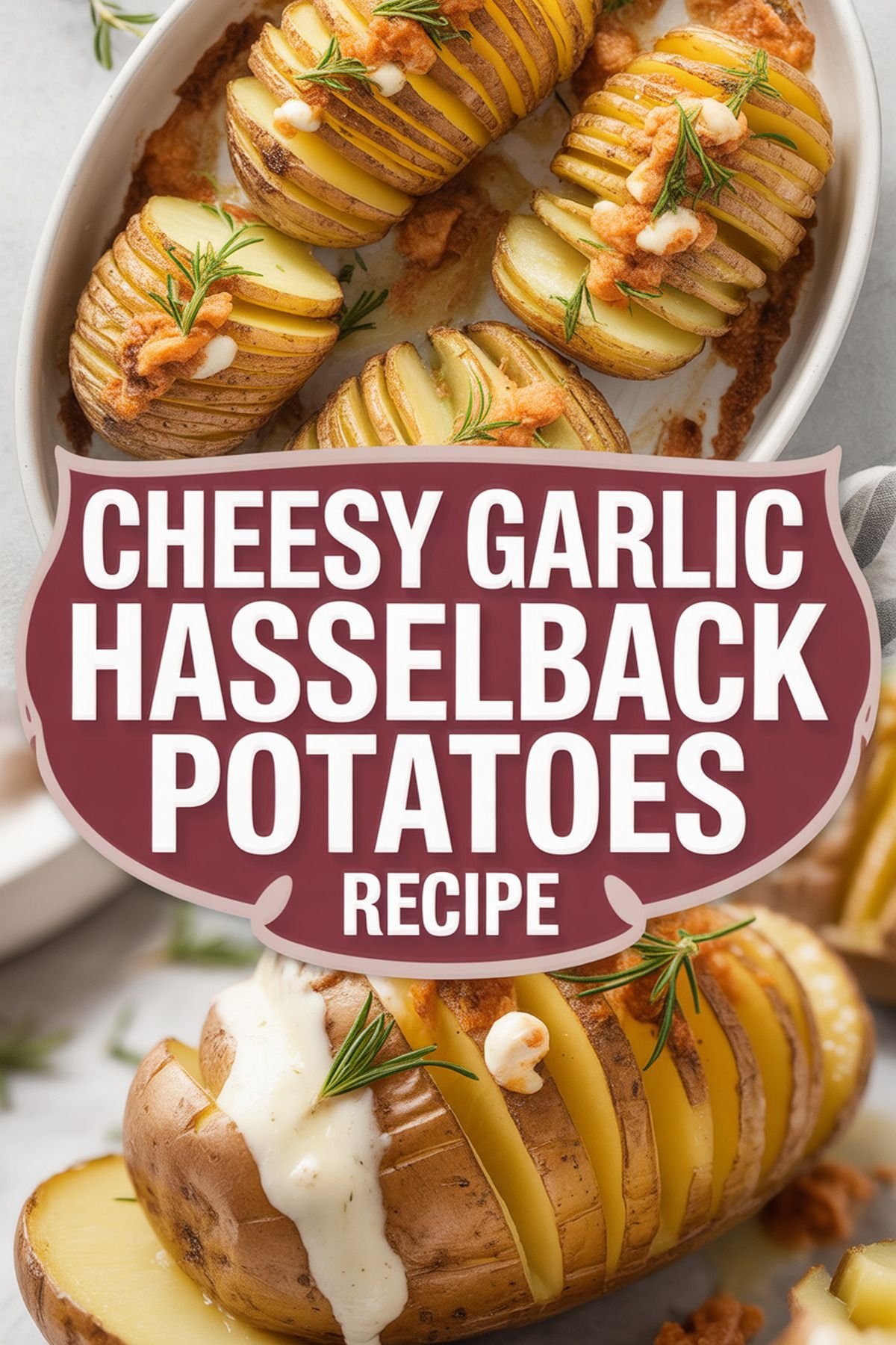 Cheesy Garlic Hasselback Potatoes Recipe recipe idea in stylish layout