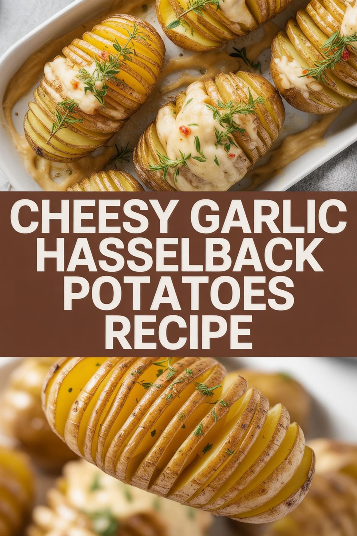 Cheesy Garlic Hasselback Potatoes Recipe recipe idea in stylish layout