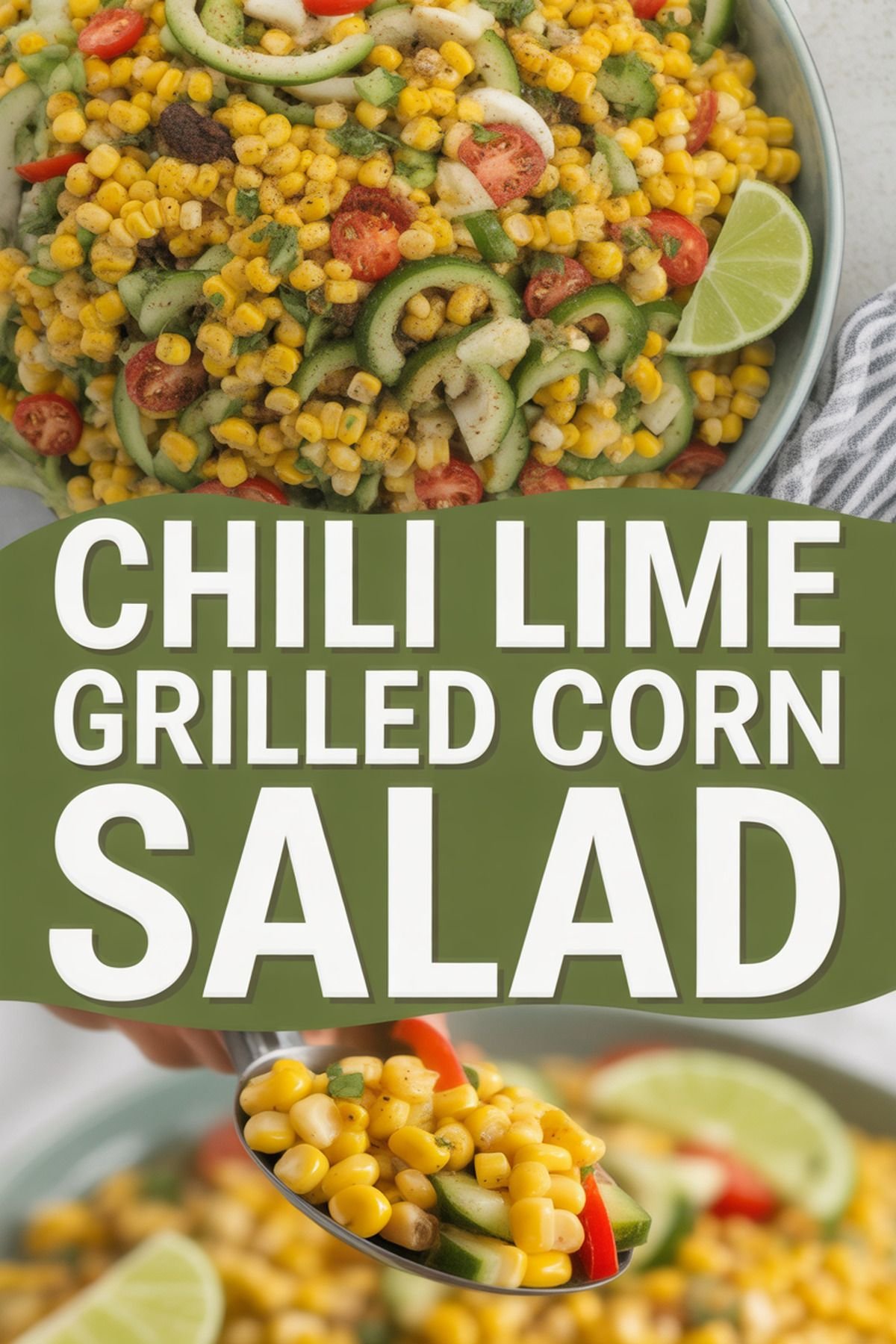 Chili Lime Grilled Corn Salad recipe idea in stylish layout