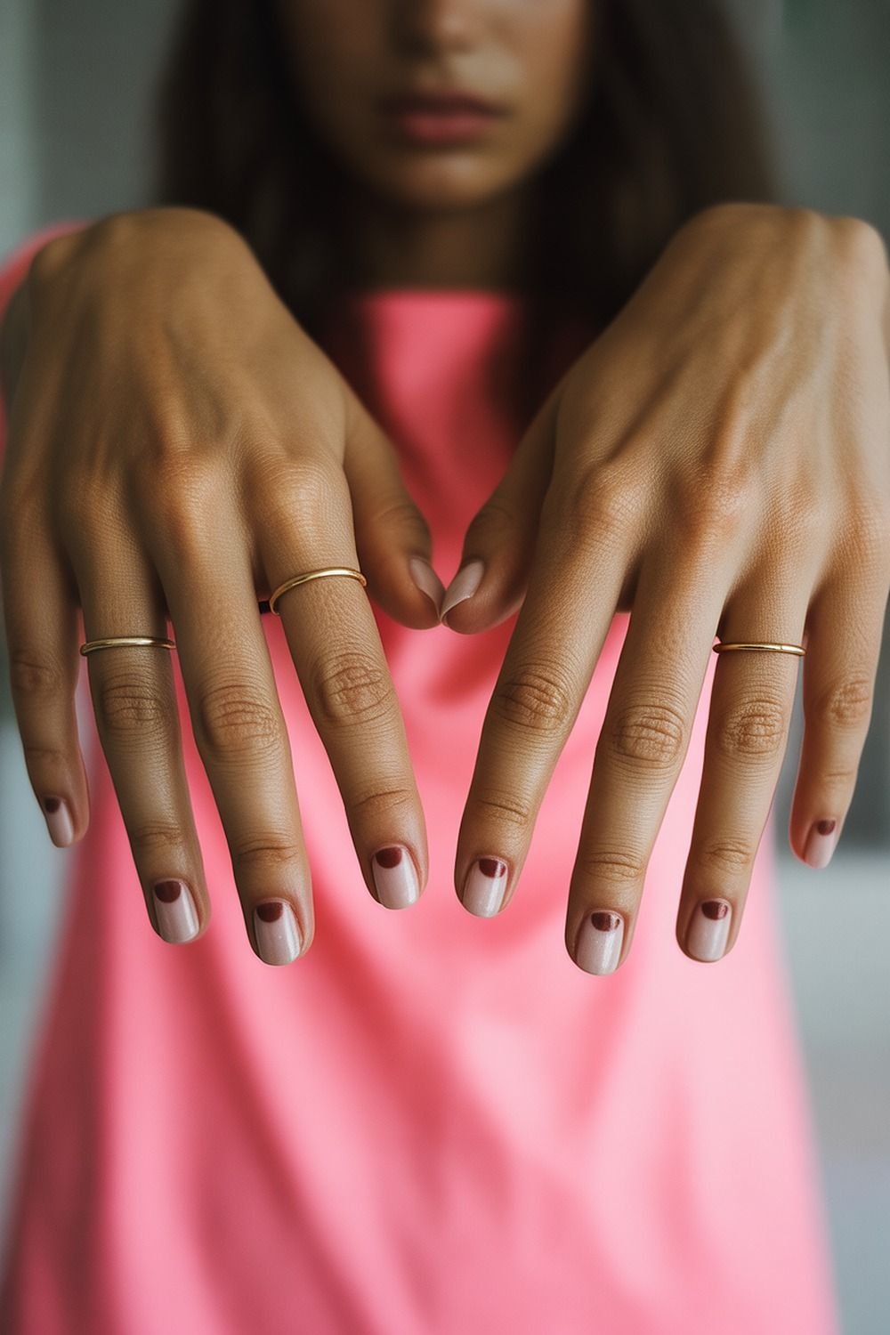 Half-Moon Maroon And Blush Negative Space