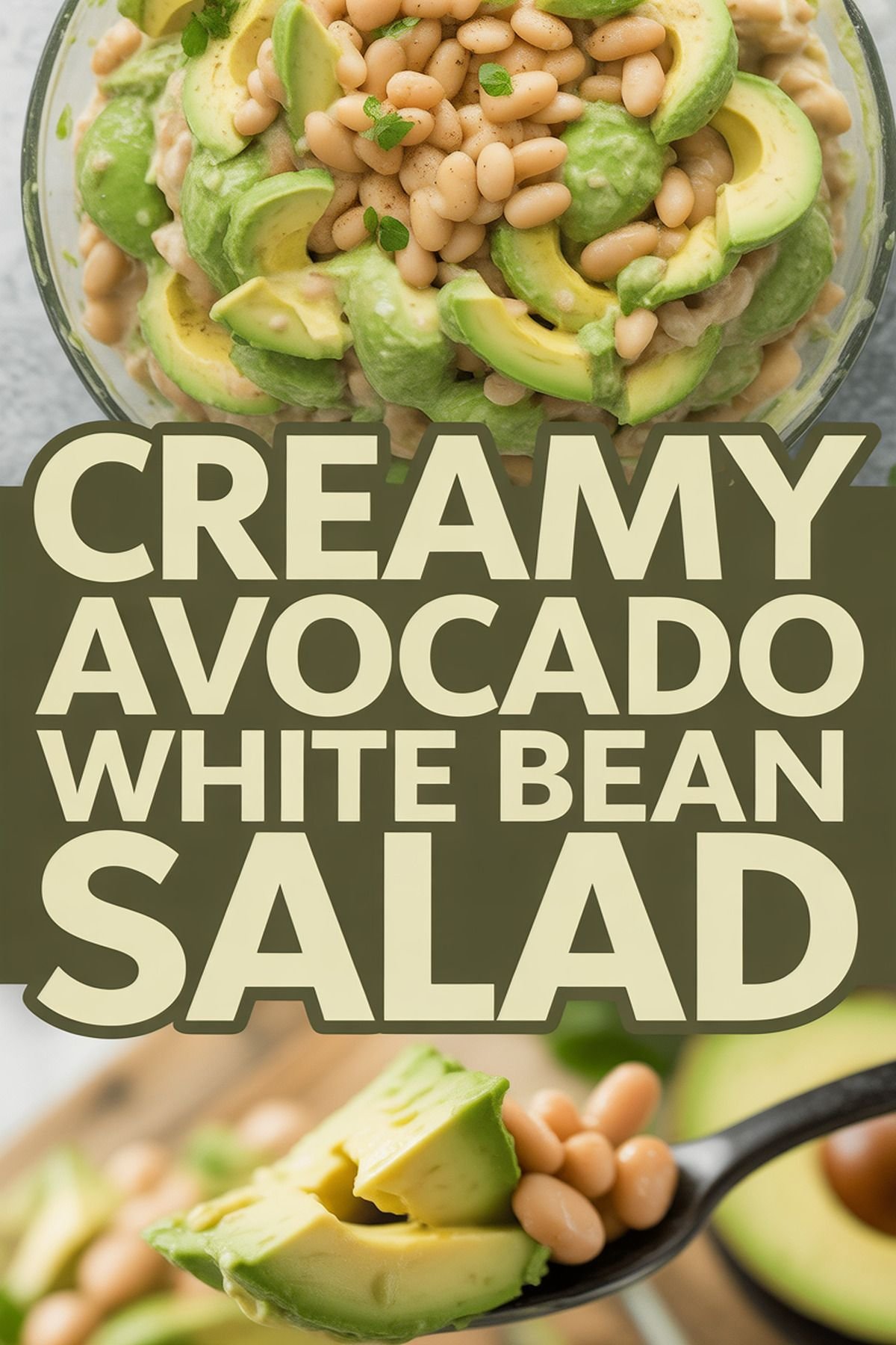 Creamy Avocado White Bean Salad recipe idea in stylish layout