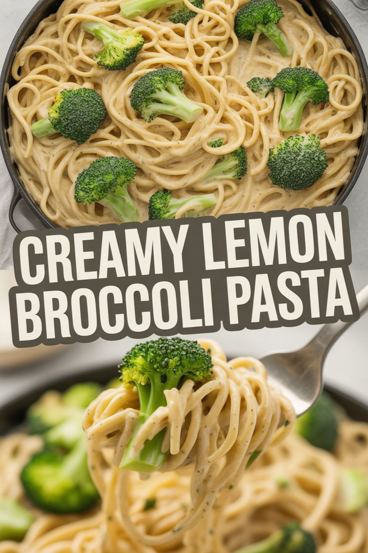 Creamy Lemon Broccoli Pasta recipe idea in stylish layout