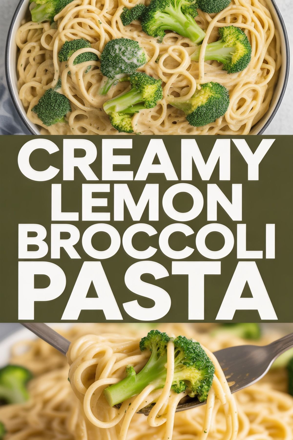 Creamy Lemon Broccoli Pasta recipe idea in stylish layout