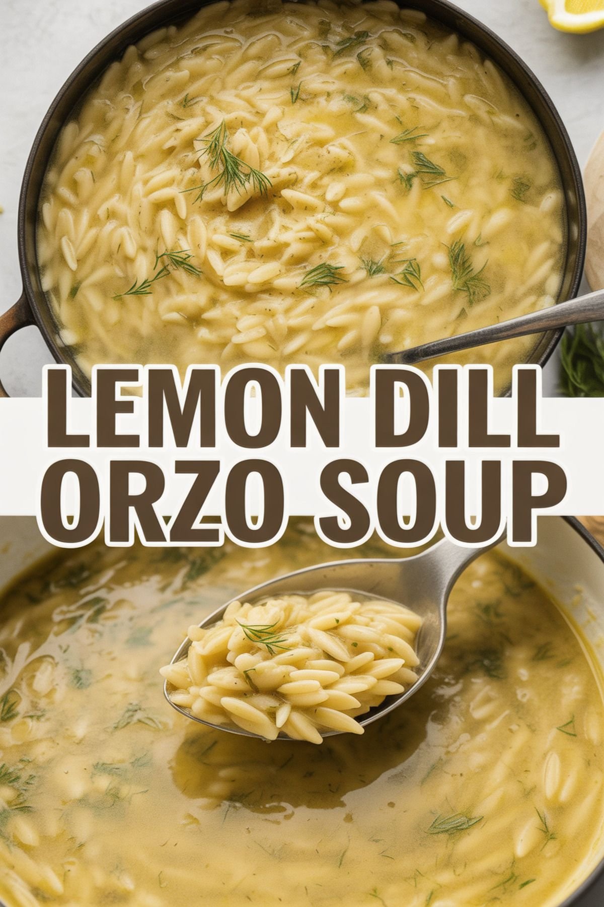 Lemon Dill Orzo Soup recipe idea in stylish layout