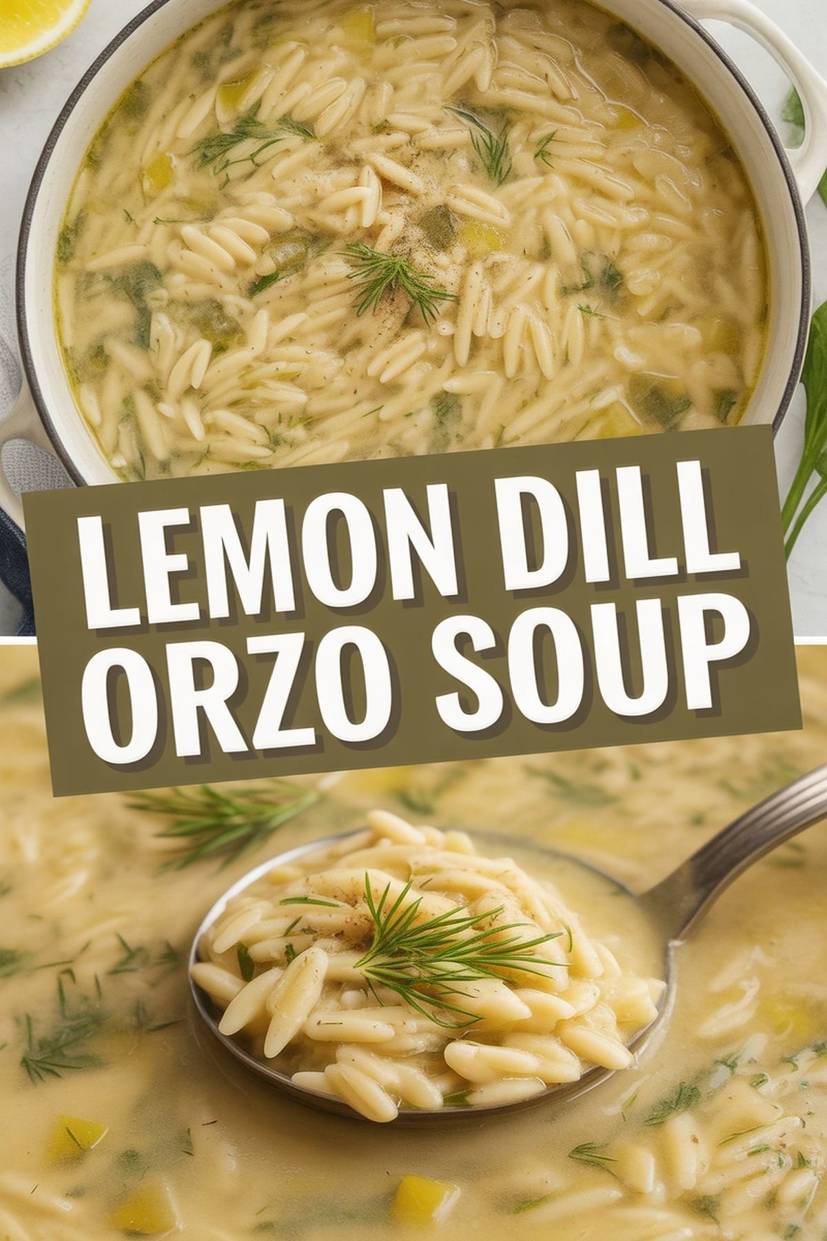 Lemon Dill Orzo Soup recipe idea in stylish layout