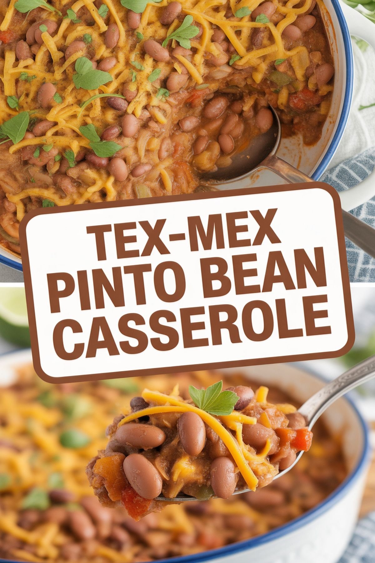Tex-Mex Pinto Bean Casserole recipe idea in stylish layout
