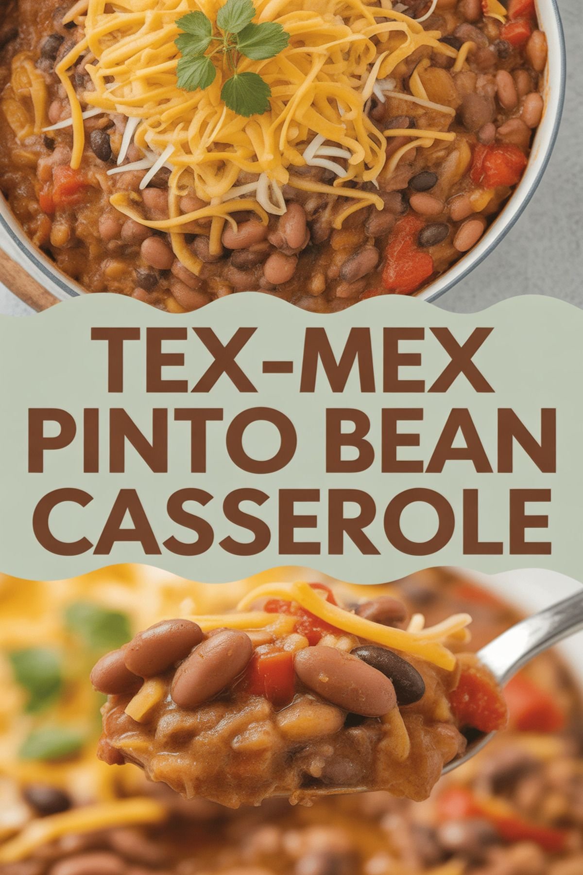 Tex-Mex Pinto Bean Casserole recipe idea in stylish layout