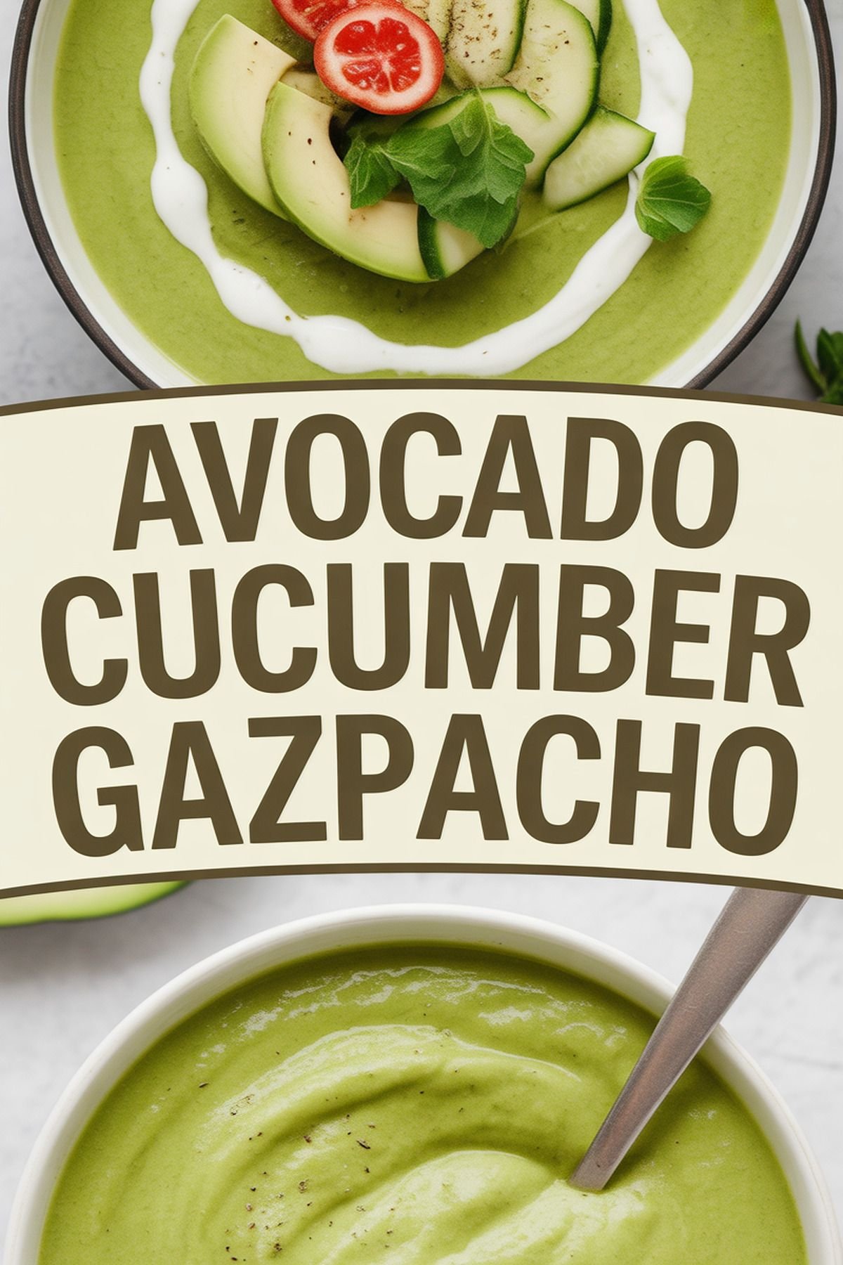 Avocado Cucumber Gazpacho recipe idea in stylish layout