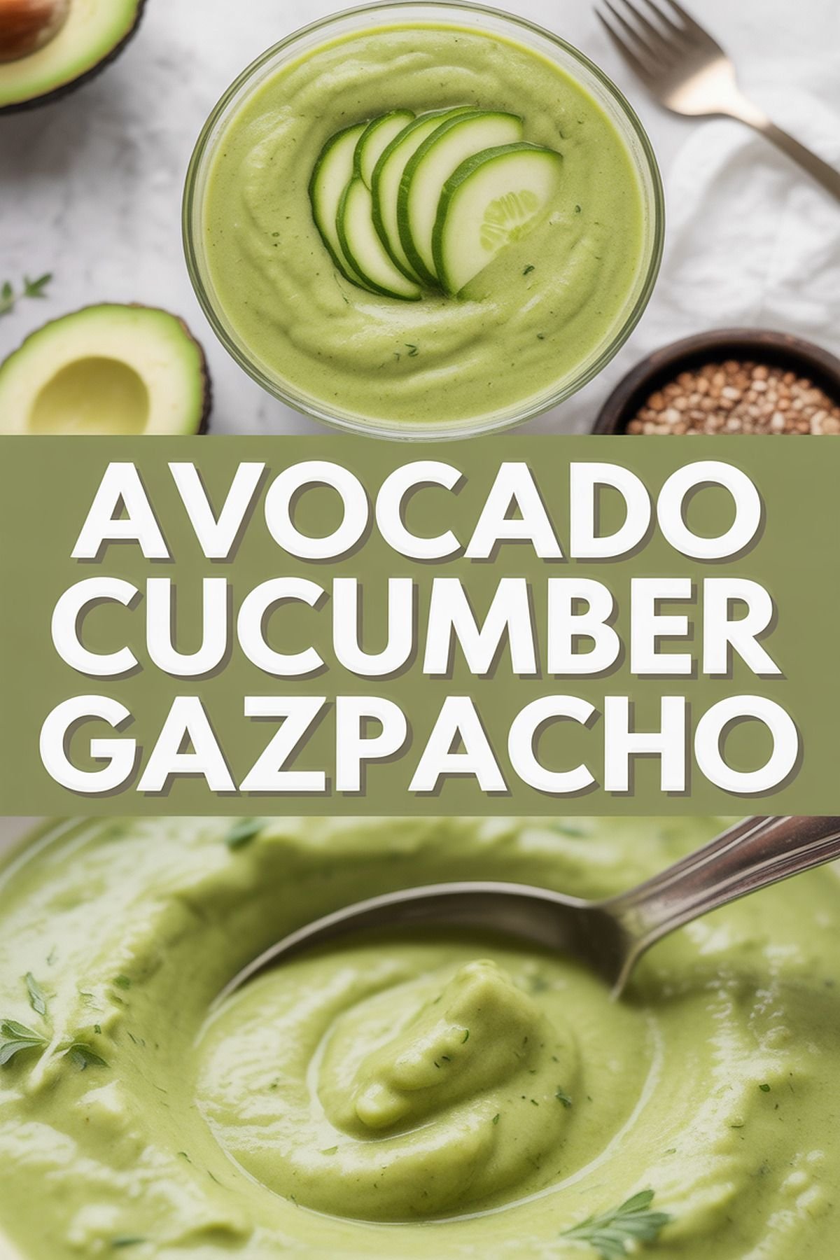 Avocado Cucumber Gazpacho recipe idea in stylish layout