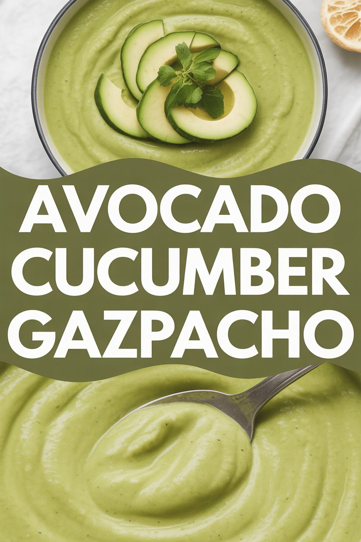 Avocado Cucumber Gazpacho recipe idea in stylish layout