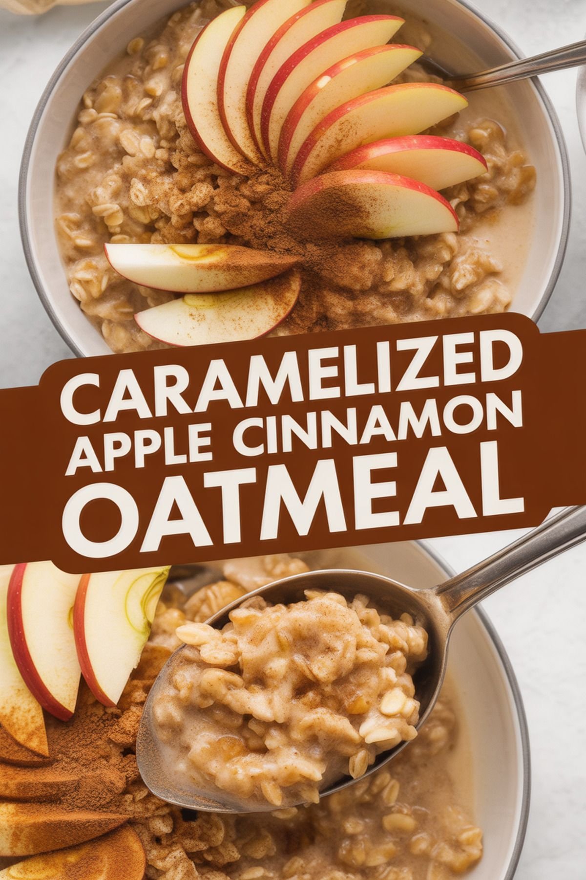 Caramelized Apple Cinnamon Oatmeal recipe idea in stylish layout
