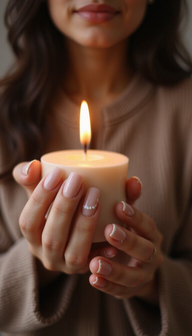 Minimal Nude Coffin With Delicate Dot Detail