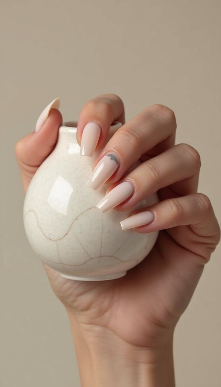 Nude Coffin With Subtle Negative Space Cutout