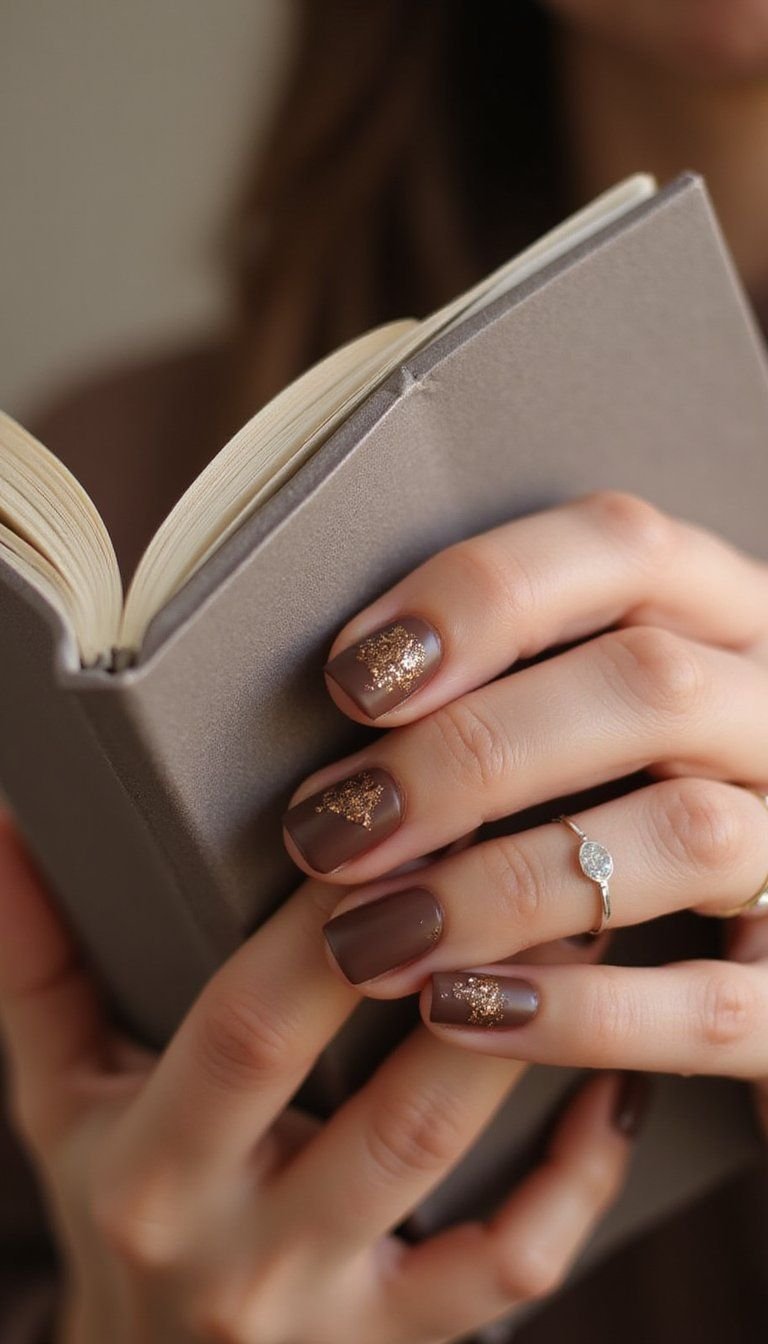 Matte Mocha With Fine Gold Flake Accents