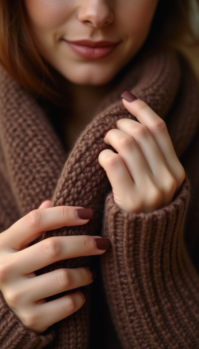 Mocha Velvet Suede Finish For Short Nails