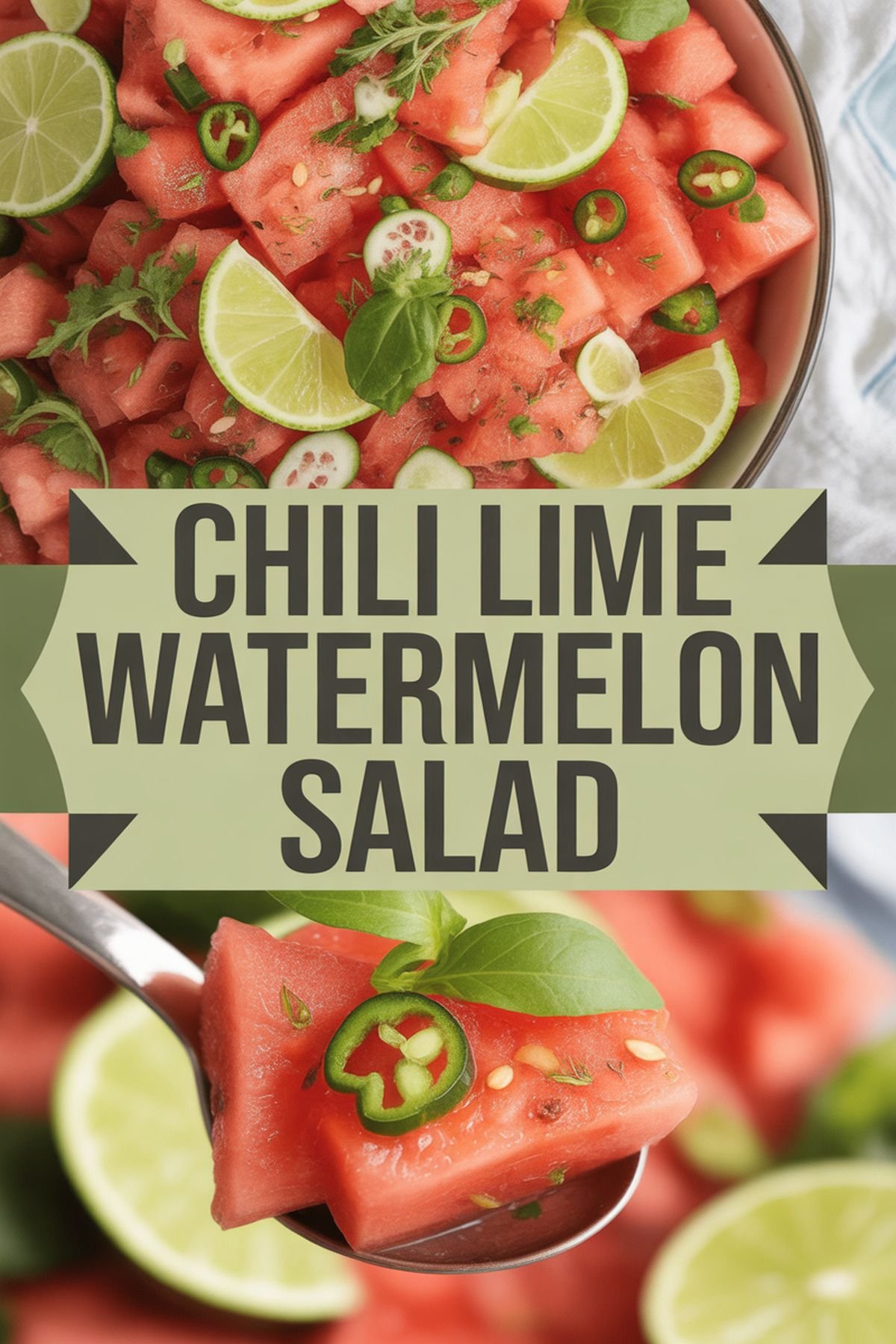 Chili Lime Watermelon Salad recipe idea in stylish layout