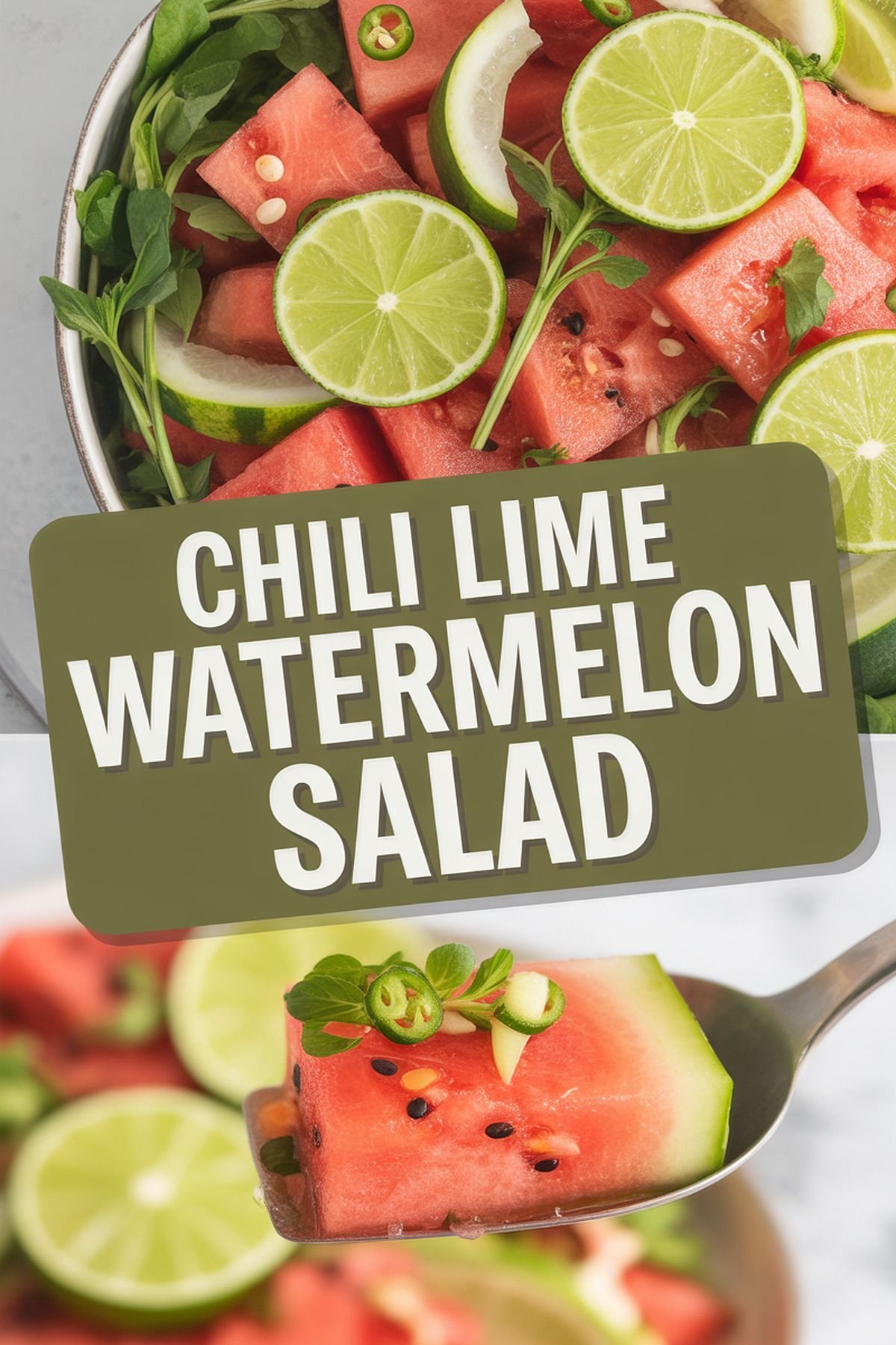 Chili Lime Watermelon Salad recipe idea in stylish layout