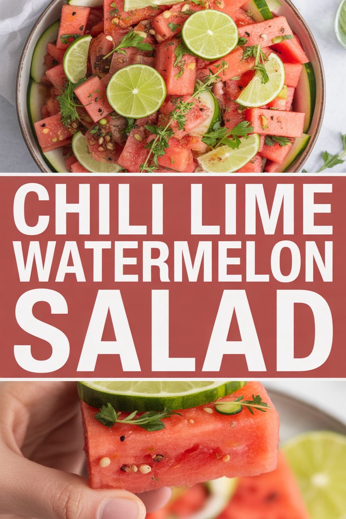 Chili Lime Watermelon Salad recipe idea in stylish layout