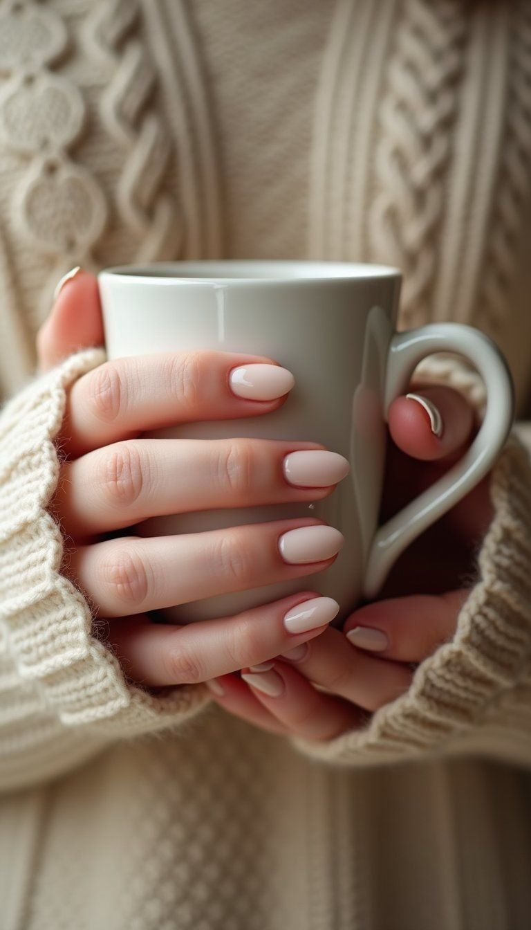 Classic Cable Knit Texture Nails For Winter