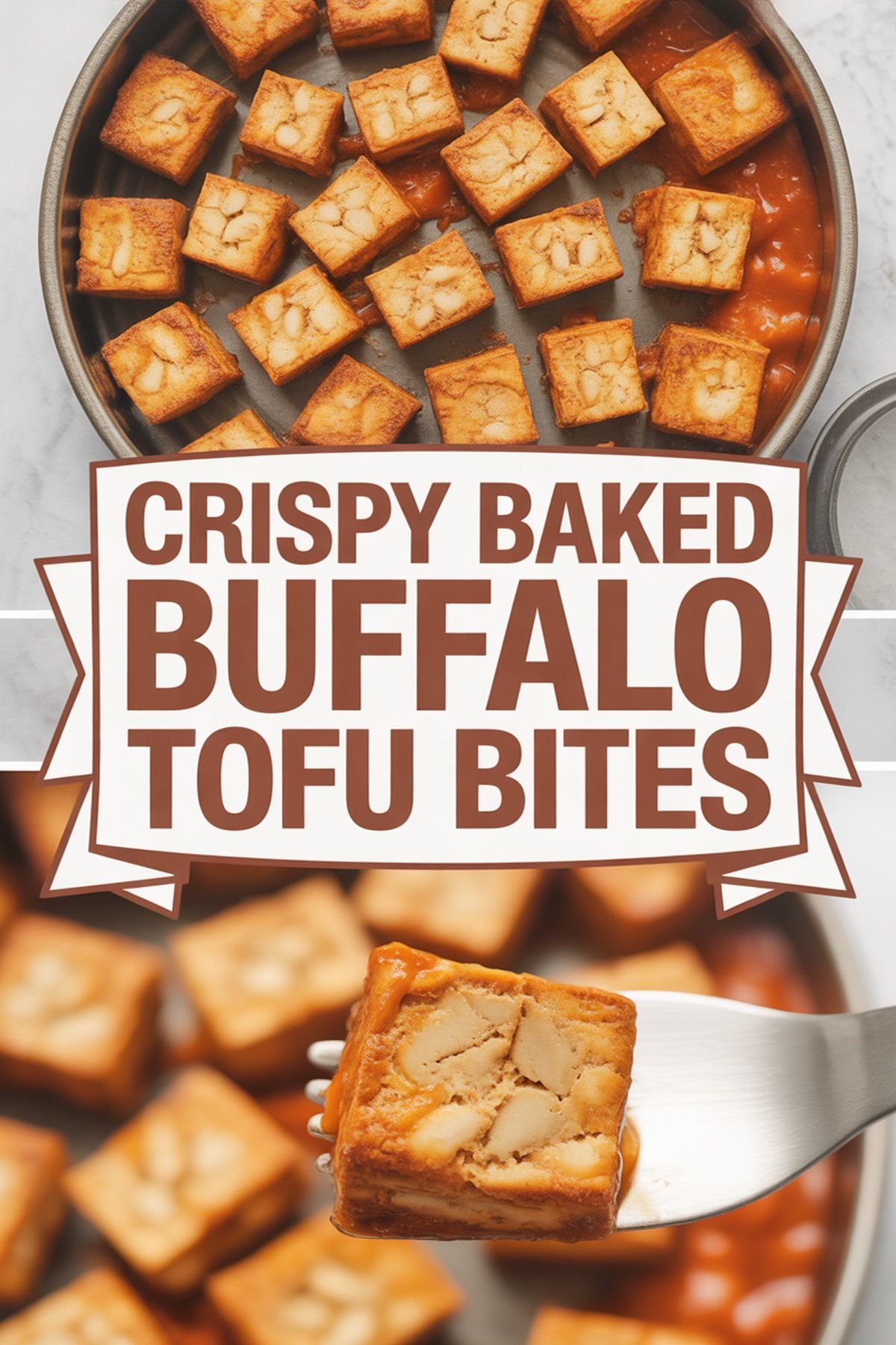 Crispy Baked Buffalo Tofu Bites recipe idea in stylish layout
