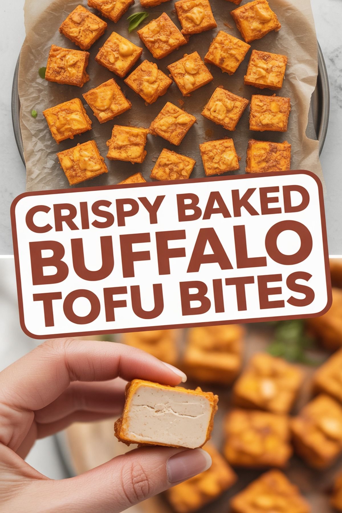 Crispy Baked Buffalo Tofu Bites recipe idea in stylish layout