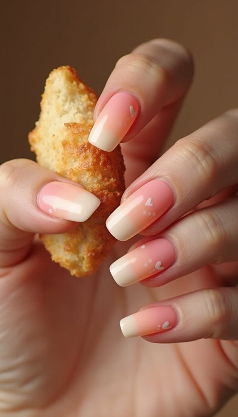 Ombre Pastel French With Tiny Heart Accents