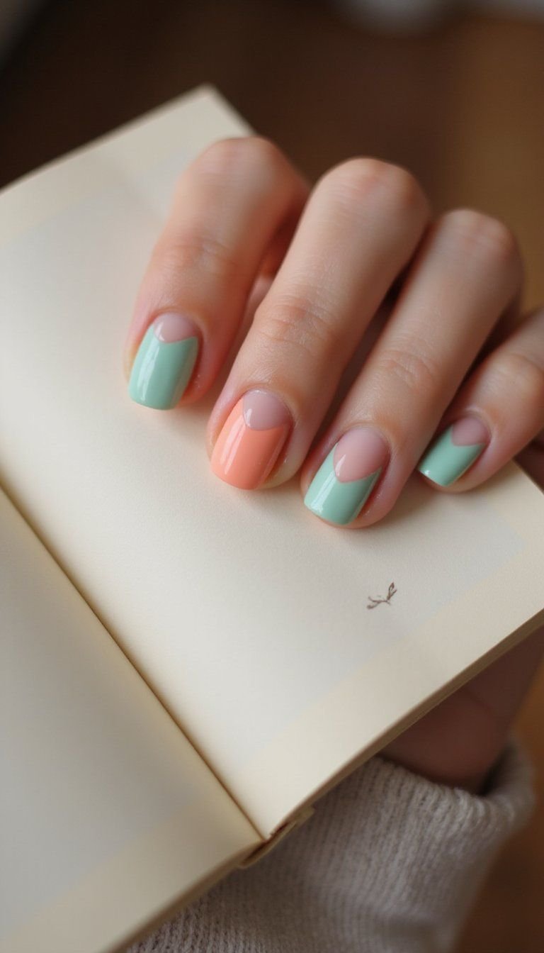 Two-Toned Pastel Tips With Heart Divider
