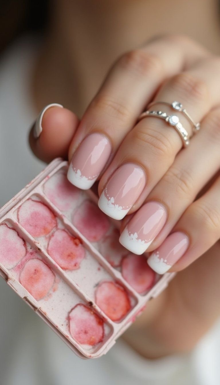 Watercolor Pastel Tips With Faint Hearts