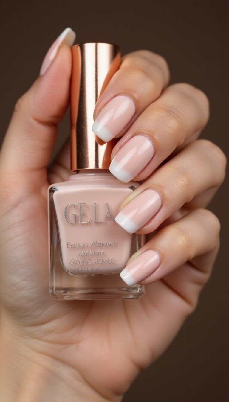 Glazed Strawberry Milk Nails With Soft Sheen