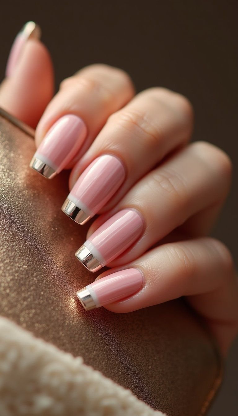 Strawberry Milk Checker Stripe With Metallic Edge