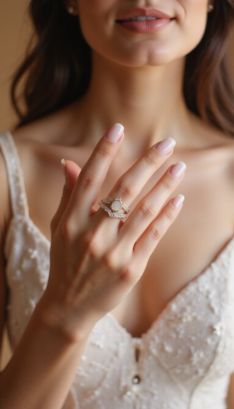 Crystal Tip Press On Nails For Bridal Sparkle