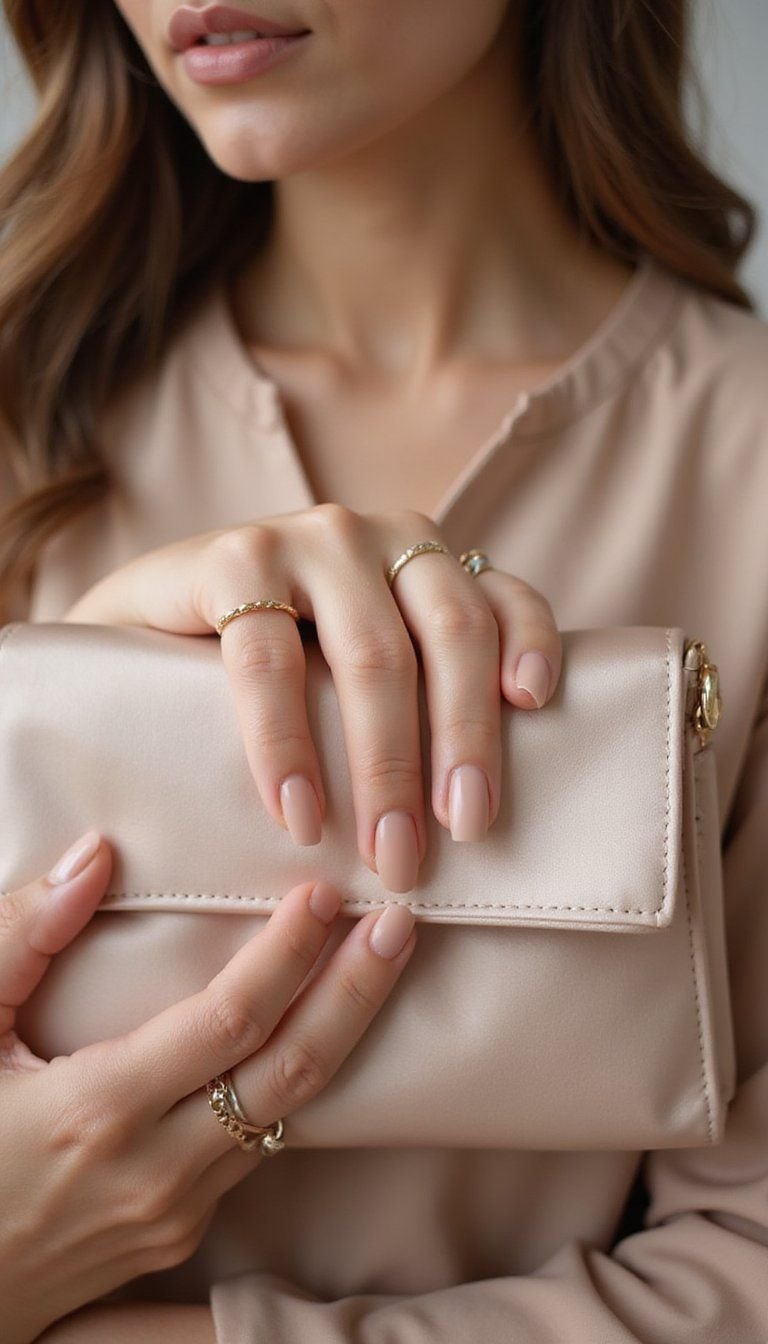 Satin Matte Nude Almond Press On Nails