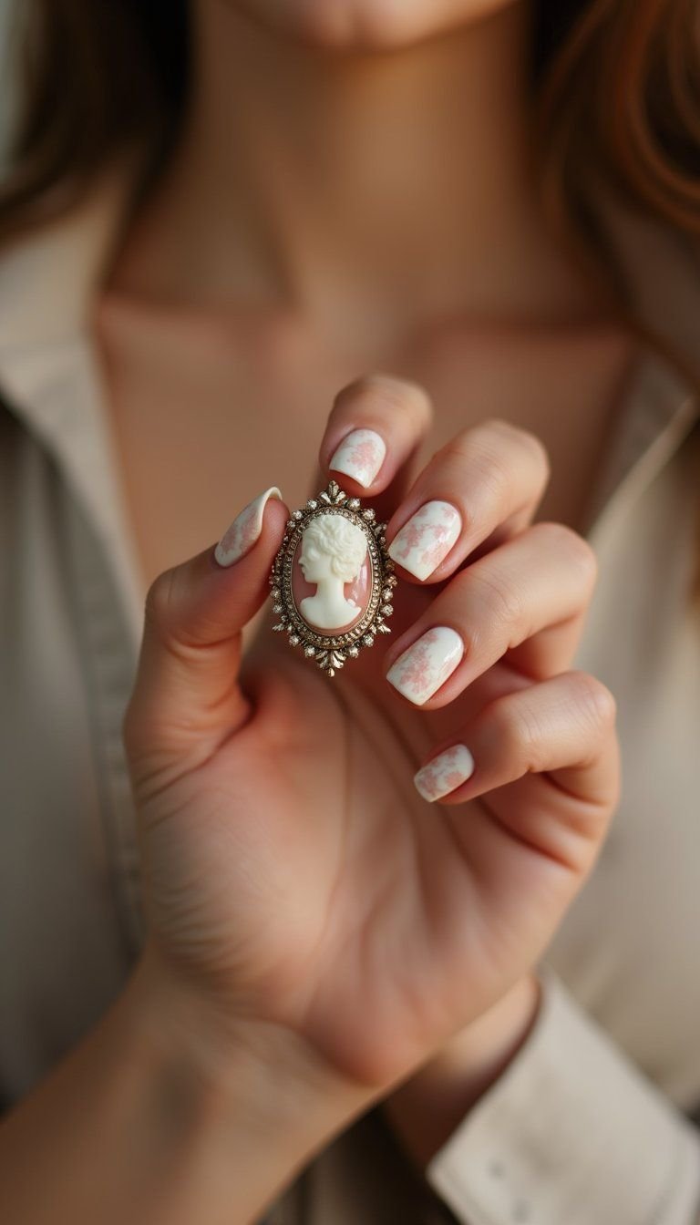 Vintage Cameo Art Press On Nails