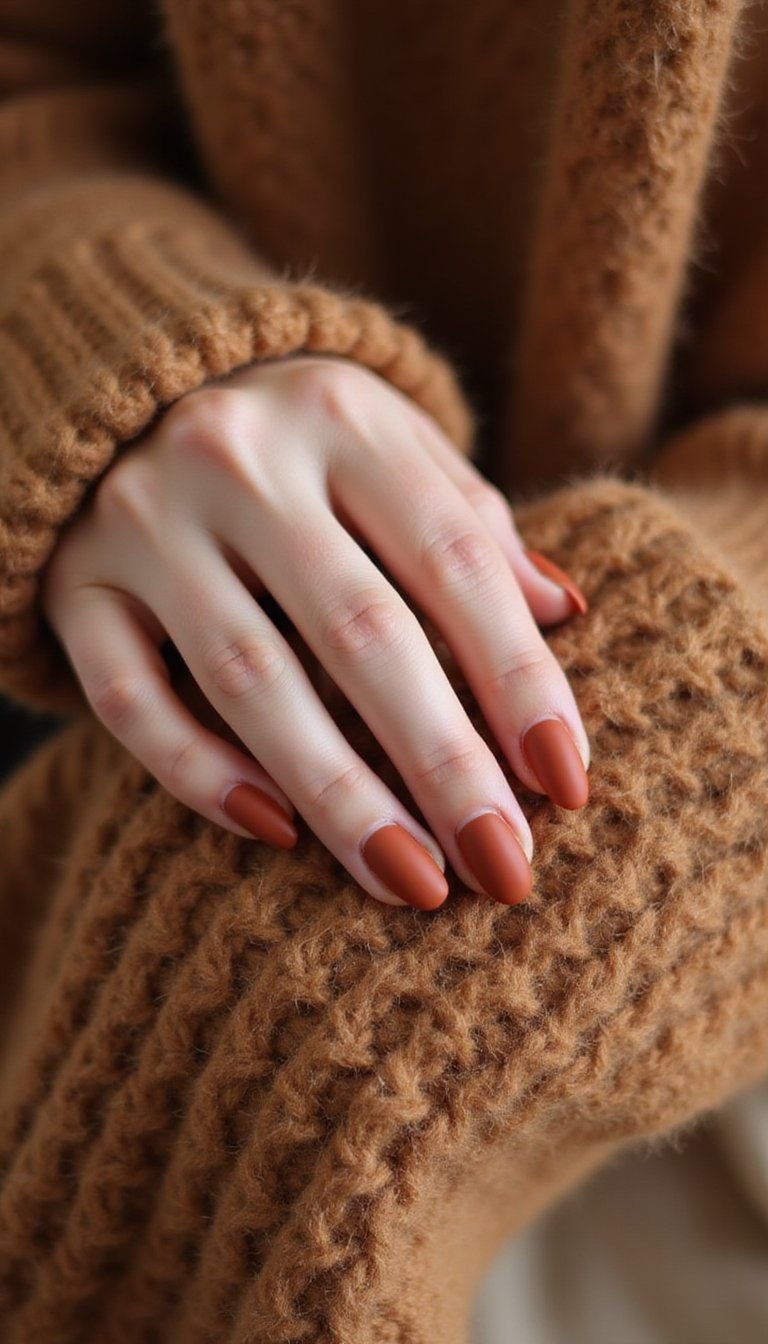 Earthy Terracotta Ombre With Matte Velvet Finish